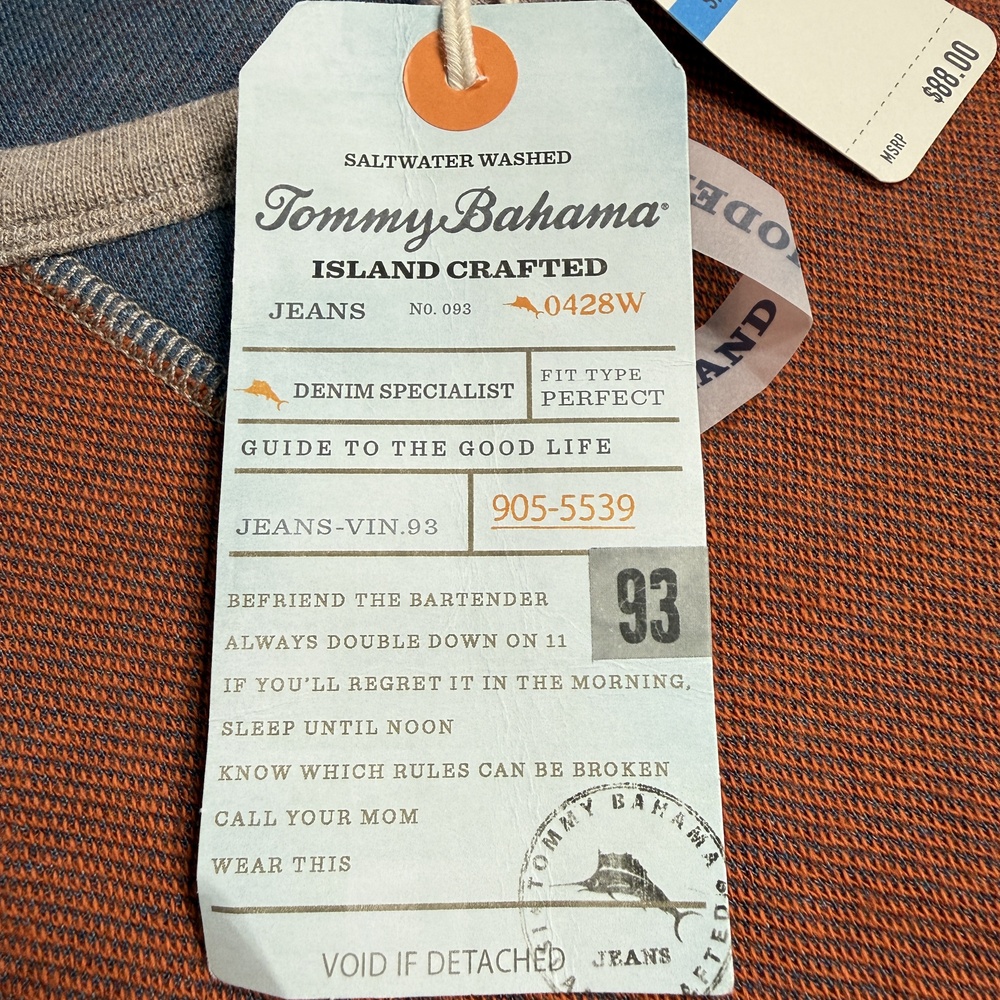 Tommy Bahama Sweatshirt Mens XL Brown Reversible Raglan Crewneck Knit Pullover - Picture 6 of 14